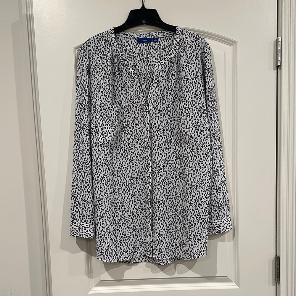 Black and White Animal Print Blouse